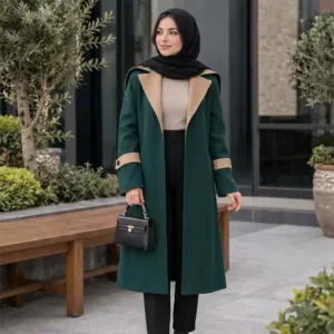 بالطو نسائي طويل دبل فيس لونين خامة جوخ ليكرا مستورد بتفاصيل أسطورة - كود 402